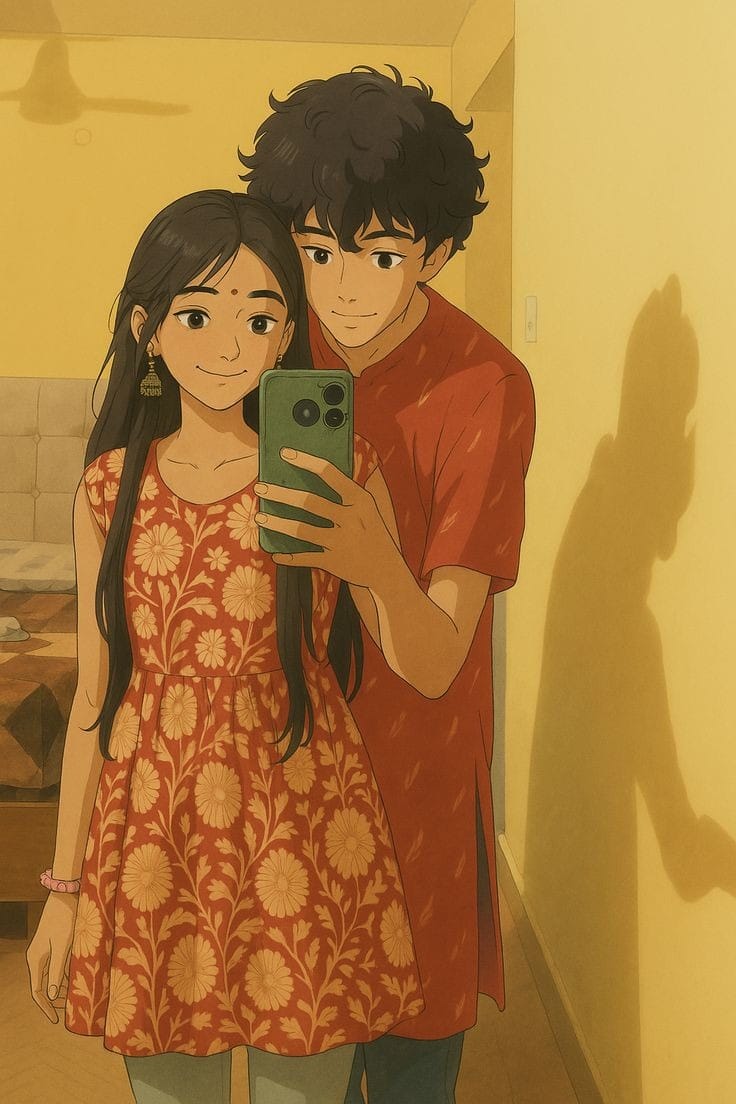 Ghibli Style Couple Photo