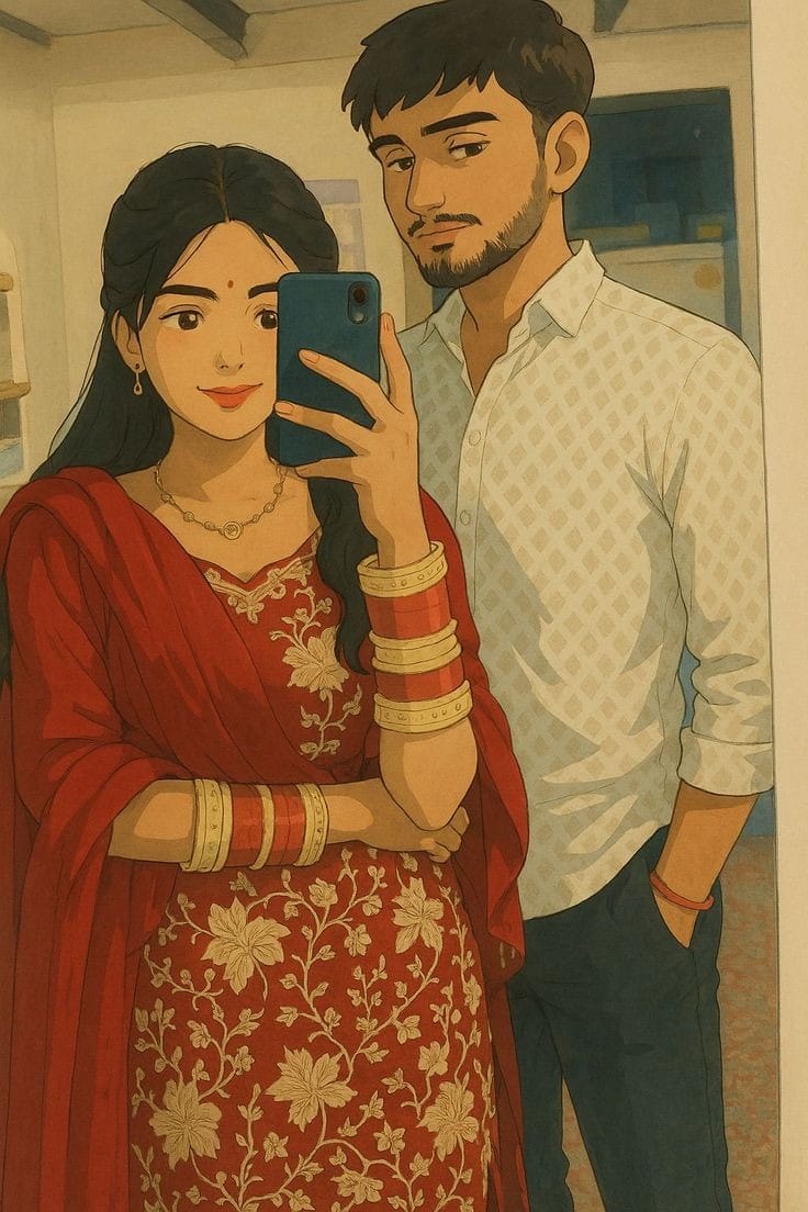 Ghibli Style Couple Pic