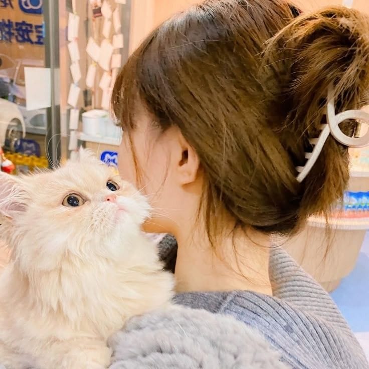 Girl With Cat Dp Cartoon