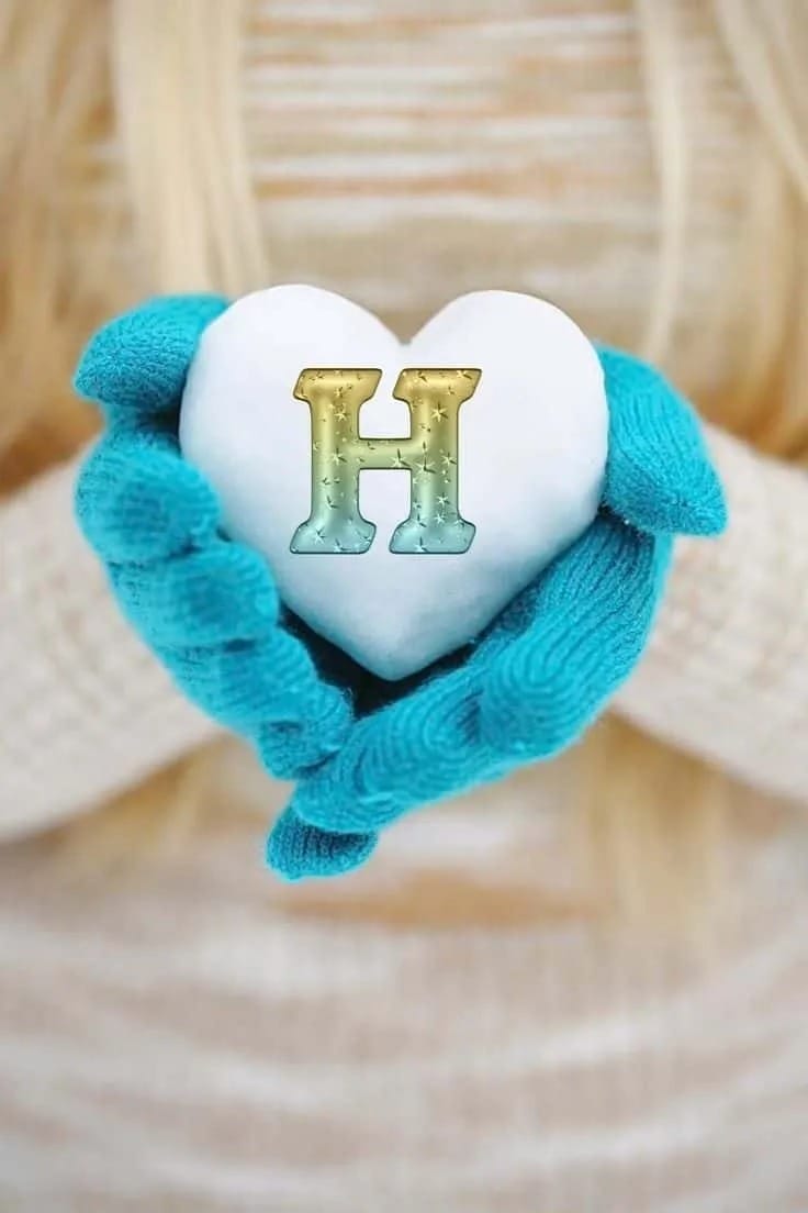 H Letter Images in Heart