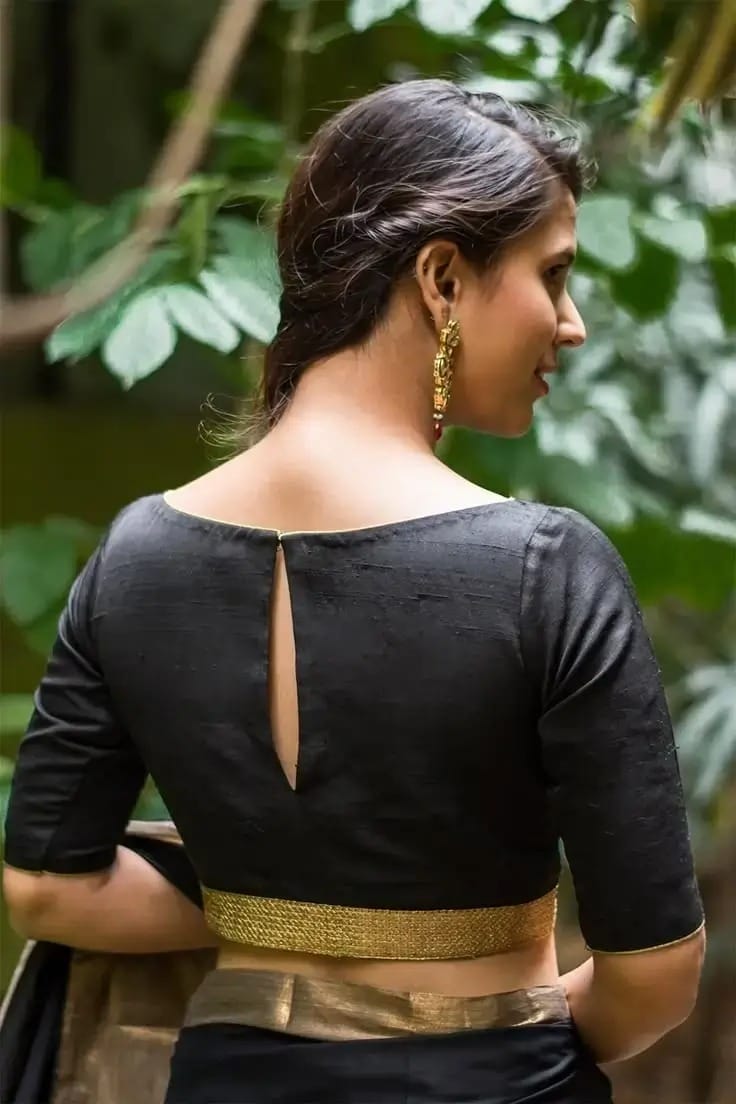 Pattu Saree Back Neck Latest Blouse Designs