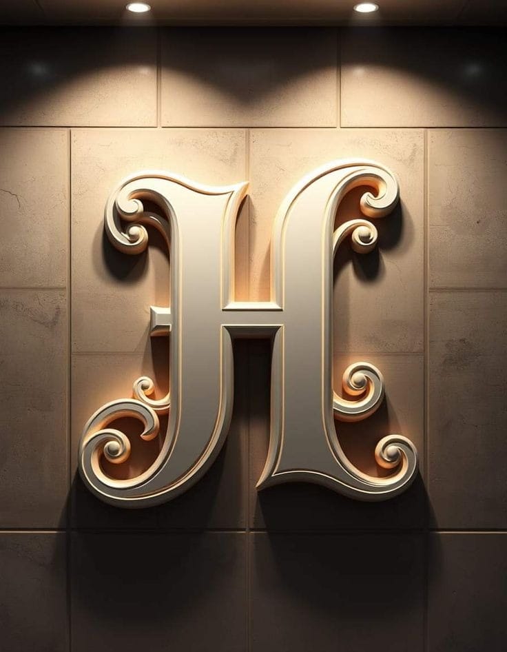 Stylish H Letter Love Images