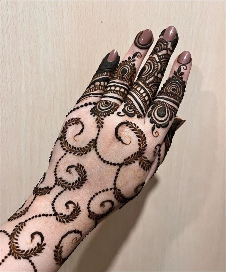 instagram modern back hand mehndi design